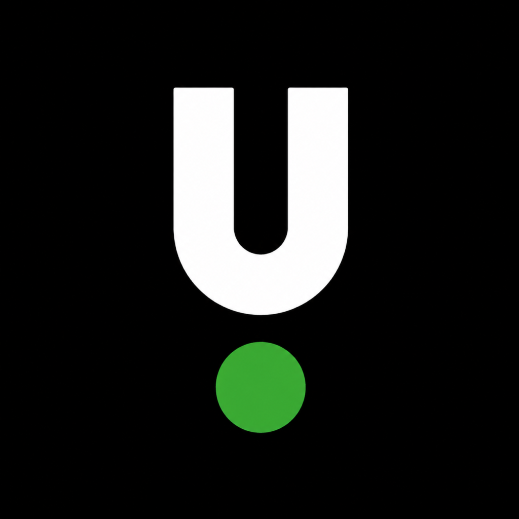 Unibet White U-shaped logo with green circle on a black background in 4K HD quality